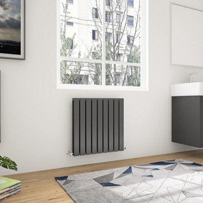 Maerts-E Anthracite Horizontal Double Pannel Radiator (H)600mm (W)612mm 2194 Btu Steel For Central Heating System from B&Q