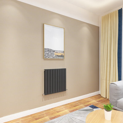Maerts-E Black Horizontal Double Pannel Radiator (H)600mm (W)612mm 2194 Btu Steel For Central Heating System from B&Q