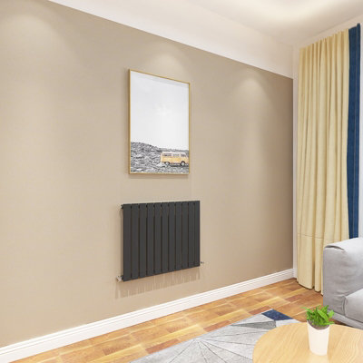 Maerts-E Black Horizontal Single Pannel Radiator (H)600mm (W)748mm 1778 Btu Steel For Central Heating System from B&Q