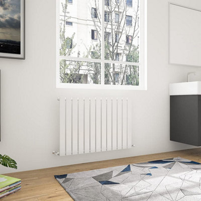 Maerts-E White Horizontal Single Pannel Radiator (H)600mm (W)884mm 2102 Btu Steel For Central Heating System from B&Q