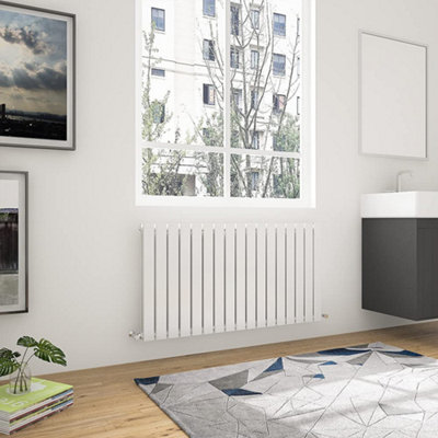 Maerts-E White Horizontal Double Pannel Radiator (H)600mm (W)1156mm 4146 Btu Steel For Central Heating System from B&Q