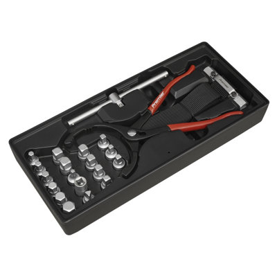 Sealey Tbt28 Tool Tray With Oil Filter Wrench Pliers And Drain Plug Set 21Pc from B&Q