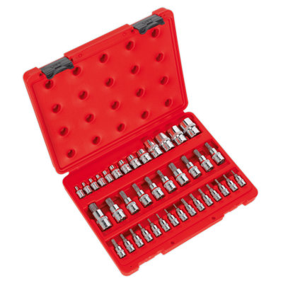 Sealey Trx-Star Socket & Security Socket Bit Set Chrome Plated 38 Pieces Ak6197 from B&Q