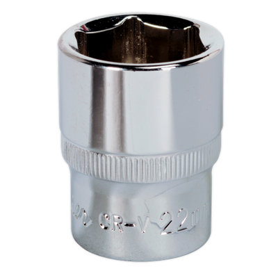 B&Q -  Walldrive Socket 22mm 1/2" Square Drive Fully Polished Finish Tool Sp1222