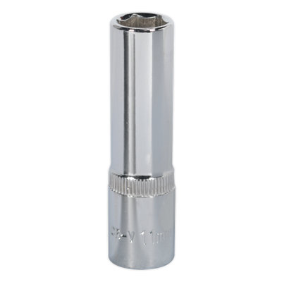 Sealey Walldrive Socket 11mm Deep 3/8" Drive Fully Polished Finish Tool Sp3811D