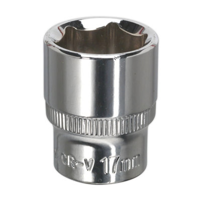 Sealey Sp3817 Walldrive Socket 17mm 3/8Sq Drive Fully Polished