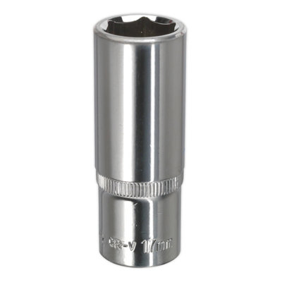 Sealey Sp3817D Walldrive Socket 17mm Deep 3/8Sq Drive Fully Polished