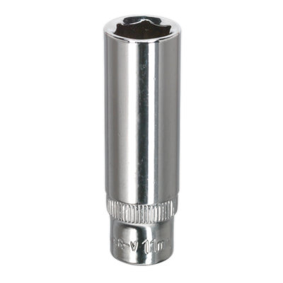 Sealey Walldrive Socket 11mm Deep 1/4" Drive Fully Polished Finish Tool Sp1411D