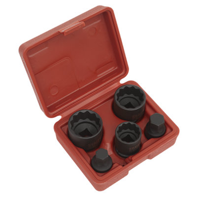 Sealey Impact Hub Socket & Socket Bit Set 5Pc 12-Point 1/2"Sq Drive Sx053