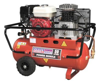 Sealey Air Compressor 50L Belt Drive Petrol Engine 5.5Hp Sa5055 from B&Q