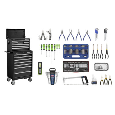 Sealey 146 Pieces 15 Drawer Topchest & Rollcab Tool KitBlack Apcombobbtk58 from B&Q