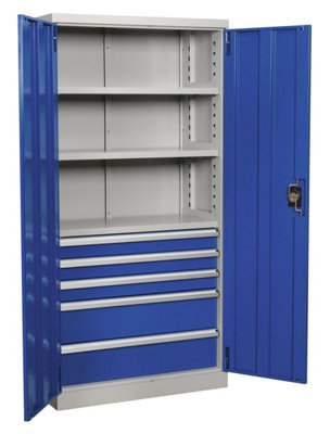  - Sealey Industrial Cabinet 5 Drawer 3 Shelf 1800mm Apiccombo5