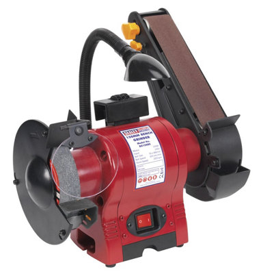 B&Q Sealey Bench Grinder 150Mm With 50Mm Belt Sander & Work 250W/230V Bg150bs Light