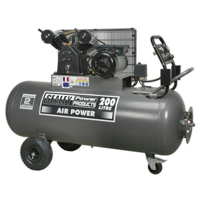 Sealey Sac3203B Compressor 200Ltr Belt Drive 3Hp With Front Control Panel from B&Q