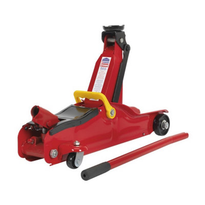 Sealey Trolley Jack 2 Tonne Low Profile Short Chassis 1050Cxle