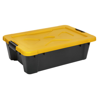 B&Q -  Composite Stackable Storage Box With Lid 27 Litre Storage Organiser Apb27