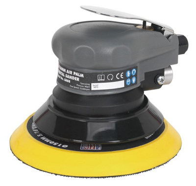  - Sealey Air Palm Orbital Sander With Soft Rubber Handgrip 150mm 10000Rpm Sa08