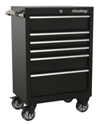  - Sealey Rollcab 6 Drawer 675mm Heavy-Duty Black Ptb67506