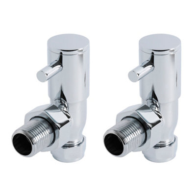 Homestylestore Chrome Angled Radiator Towel Rail Valves from B&Q