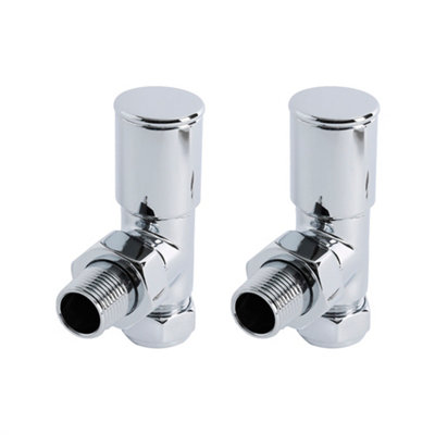 Homestylestore Chrome Angled Radiator Heated Towel Rail Valves from B&Q