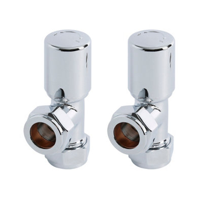Homestylestore Chrome 15mm Angled Heated Towel Rail Radiator Valves from B&Q