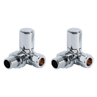 Homestylestore Chrome Corner Radiator Heated Towel Rail Valves from B&Q