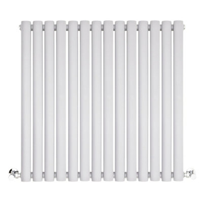 B&Q -  White Horizontal Single Oval Panel Designer Radiator 600mm X 826mm