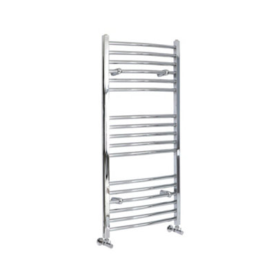 Homestylestore Chrome Curved Bar Heated Towel Rail Radiator 1200mm X 600mm from B&Q