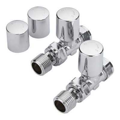 Homestylestore Chrome 15mm Straight Heated Towel Rail Radiator Valves from B&Q