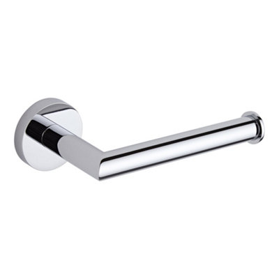 Homestylestore Chrome Round Wall Mounted Bathroom Toilet Roll Holder from B&Q