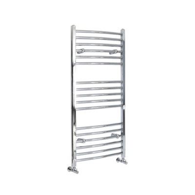 Homestylestore Chrome Curved Bar Heated Towel Rail Radiator 1200mm X 500mm from B&Q