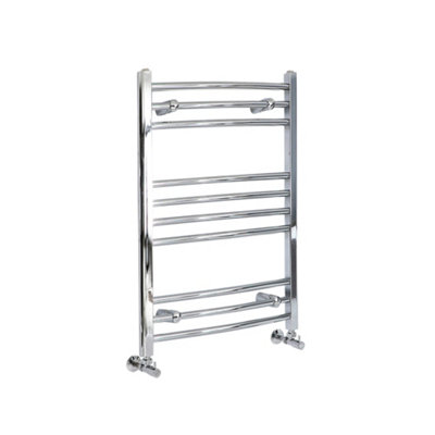 Homestylestore Chrome Curved Bar Heated Towel Rail Radiator 800mm X 500mm from B&Q