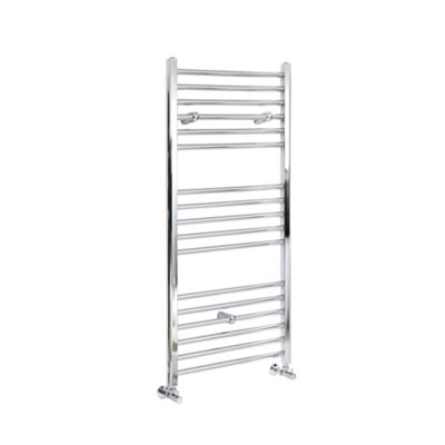Homestylestore Chrome Straight Bar Heated Towel Rail Radiator 1200mm X 500mm from B&Q