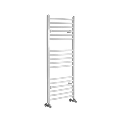 Homestylestore White Curved Bar Heated Towel Rail 1200mm X 500mm from B&Q