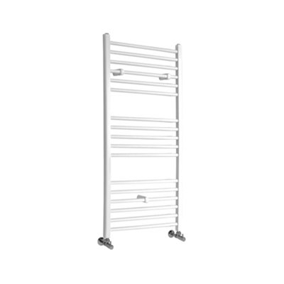 Homestylestore White Straight Bar Heated Towel Rail Radiator 1200mm X 500mm from B&Q