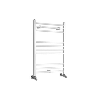 Homestylestore White Straight Bar Heated Towel Rail Radiator 800mm X 500mm from B&Q