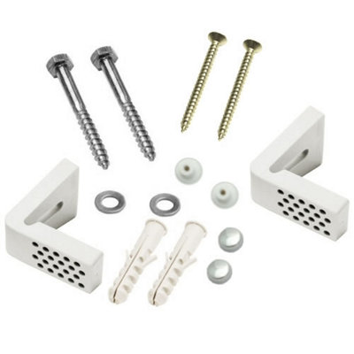 B&Q -  Floor Mounted Toilet Wc PanBidet Or Semi Pedestal Basin Sink Angled Fixing Kit