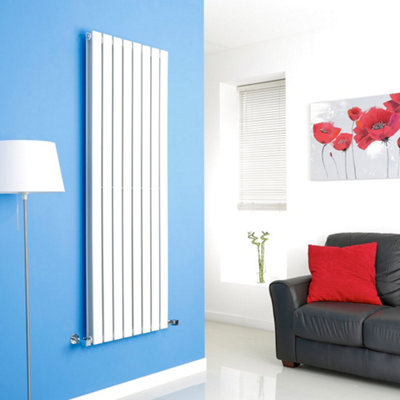 B&Q -  White Vertical Double Flat Panel Designer Radiator 1600mm X 560mm