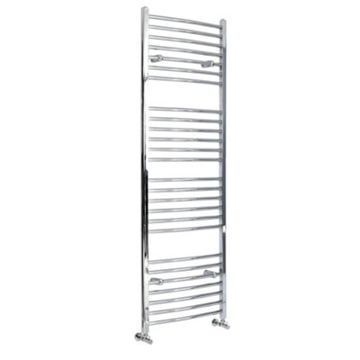 Homestylestore Chrome Curved Bar Heated Towel Rail Radiator 1800mm X 500mm from B&Q