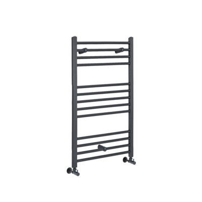 Homestylestore Anthracite Straight Bar Heated Towel Rail 1000mm X 600mm from B&Q