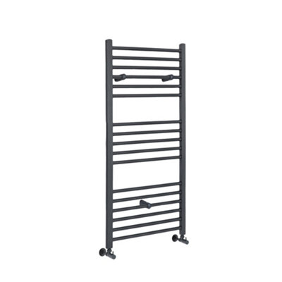 Homestylestore Anthracite Straight Bar Heated Towel Rail 1200mm X 500mm from B&Q