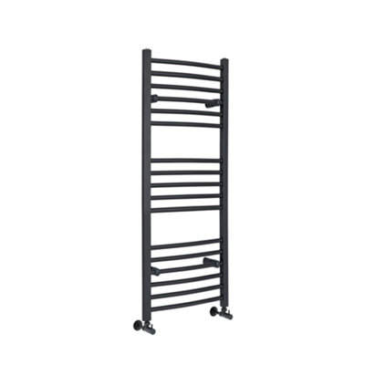 Homestylestore Anthracite Curved Bar Heated Towel Rail 1200mm X 500mm from B&Q