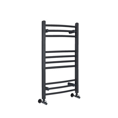 Homestylestore Anthracite Curved Bar Heated Towel Rail 800mm X 500mm from B&Q