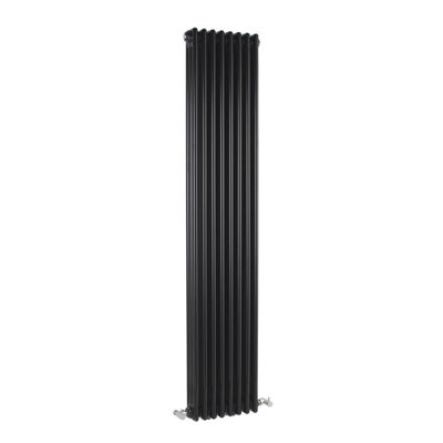 Homestylestore Black Cast Iron Style Triple Column Vertical Radiator 1800mm X 380mm from B&Q