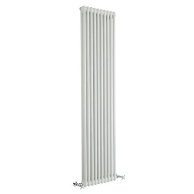 Homestylestore White Cast Iron Style Double Column Vertical Radiator 1800mm X 470mm from B&Q