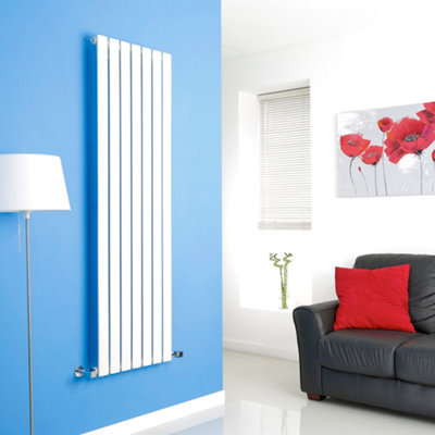 B&Q -  White Vertical Single Flat Panel Designer Radiator 1600mm X 490mm