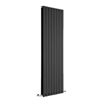 B&Q -  Black Vertical Double Flat Panel Designer Radiator 1600mm X 560mm