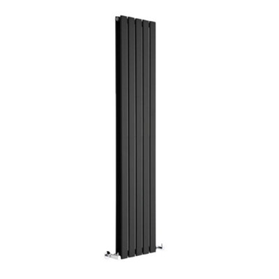 B&Q -  Black Vertical Double Flat Panel Designer Radiator 1600mm X 350mm