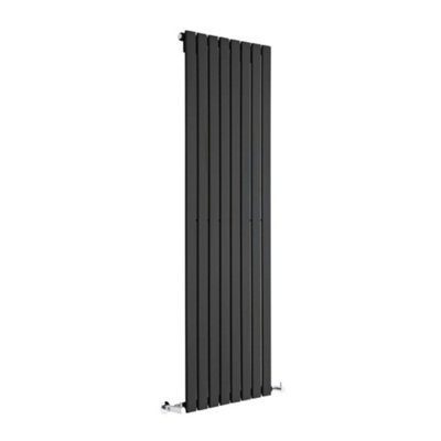 B&Q -  Black Vertical Single Flat Panel Designer Radiator 1600mm X 560mm