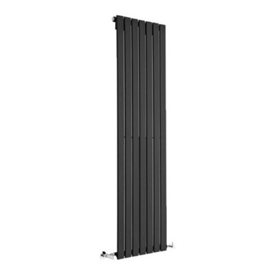 B&Q -  Black Vertical Single Flat Panel Designer Radiator 1600mm X 490mm